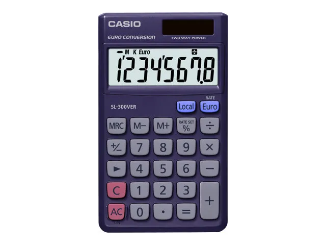 Casio SL-300VERA - Lommekalkulator - 8 sifre - solpanel, batteri