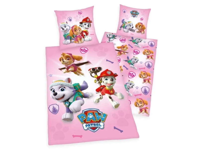 Paw Patrol Pink Sengetøj - 100 procent bomuld