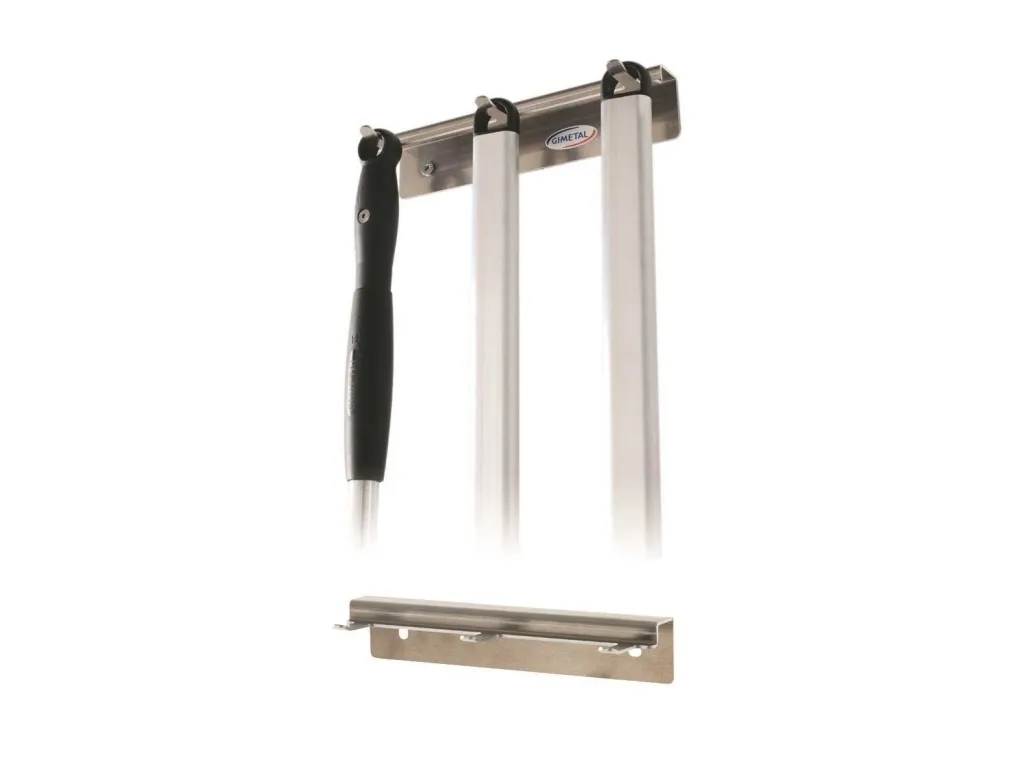 Wall rack in raw aluminium, 3 places