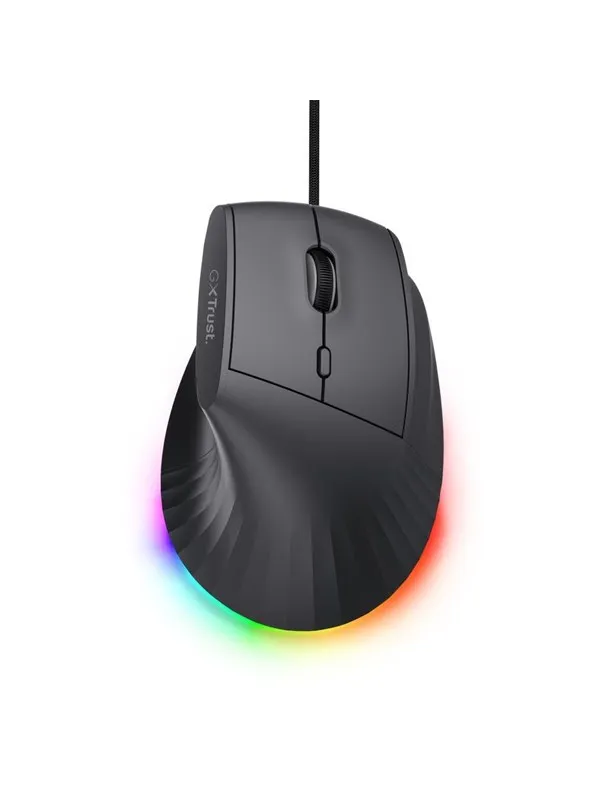 Trust MAU Gaming GXT145 REXXA Gaming mouse - Ergonomisk mus - Optisk - 10 - Svart med RGB-lys
