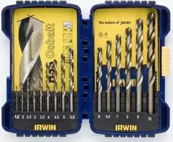 Irwin HSS Cobalt bor, 15 stk. 1,5-10 mm i kassette
