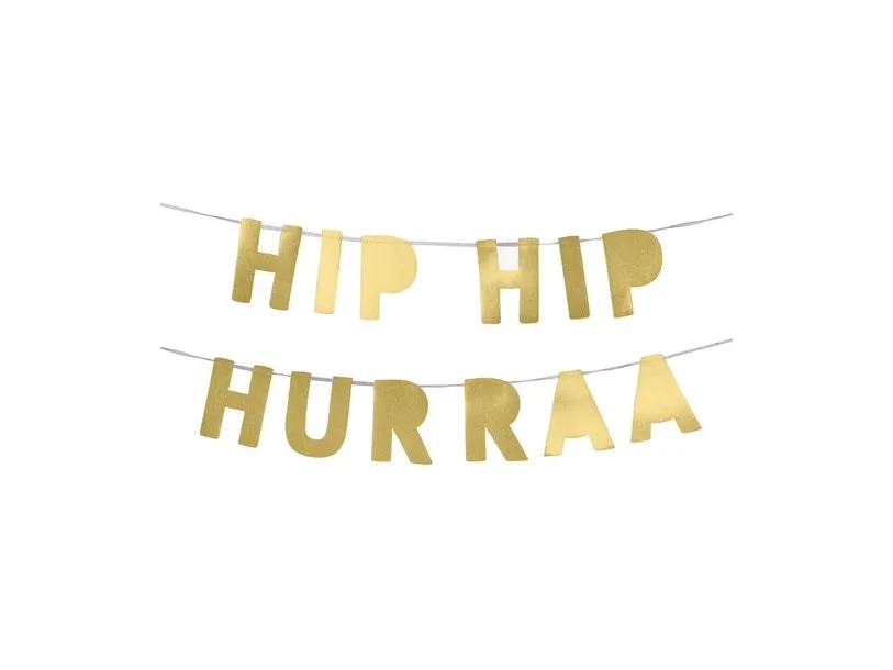 Guld guirlande Hip Hip Hurraa