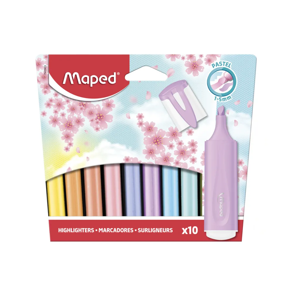 Maped 740903, 10 stykker, Meisel tupp, 1 mm, 5 mm, Vann-basert blekk
