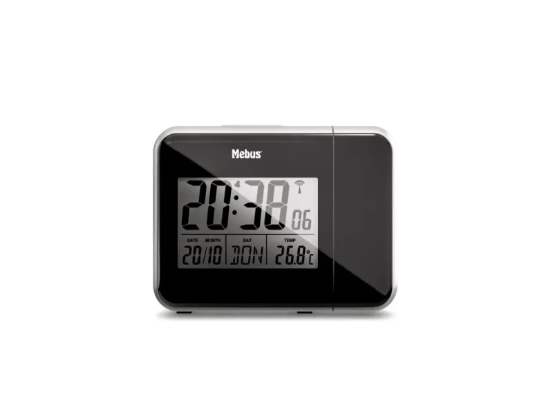 Mebus 42425, Digital vekkerklokke, Rektangel, Sort, Grå, 12/24h, F, °C, Tid