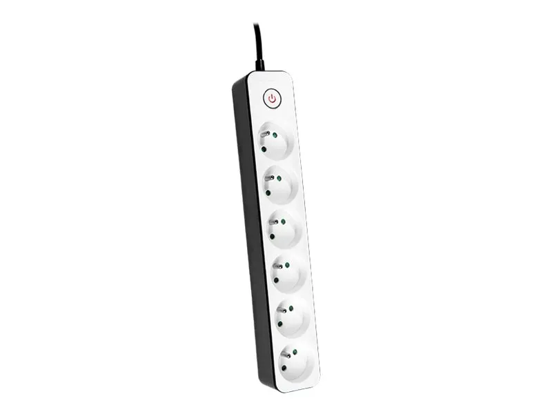 Tracer Zebra - Overspenningsavleder - utgangskontakter: 6 - 1.5 m kabel - hvit, svart