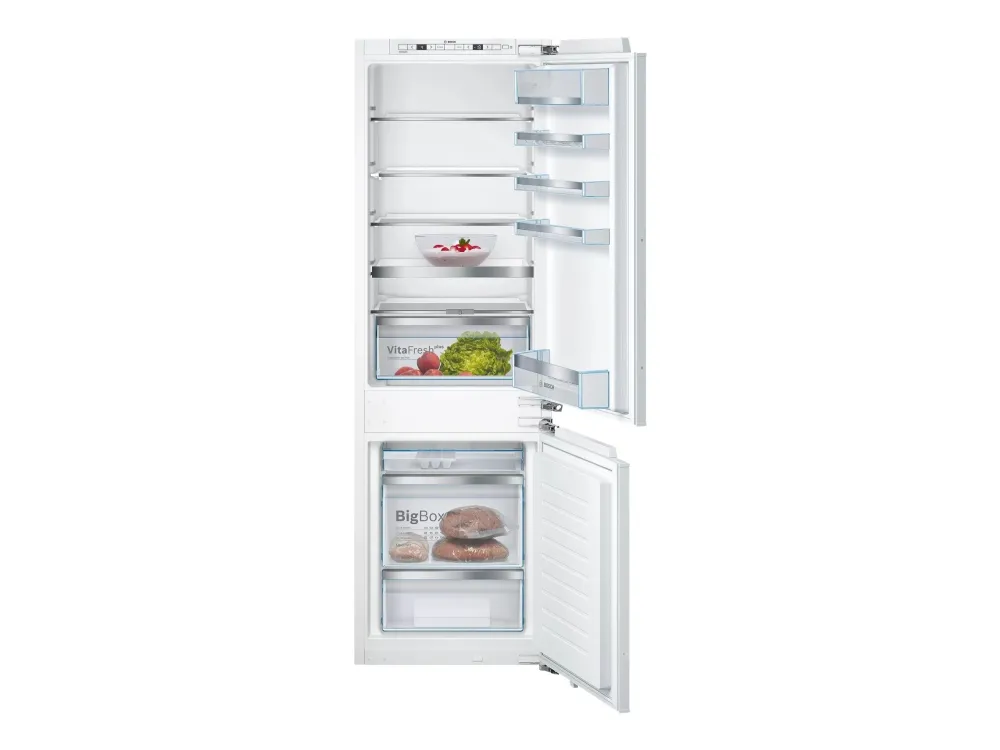Bosch Serie | 6 KIS86AFE0 - Kjøleskap/fryser - bunnfryser - innebygd - fordypning - bredde: 56 cm - dybde: 55 cm - høyde: 177.5 cm - 266 liter - Klasse E
