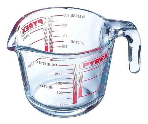Pyrex 263B000, 0,5 l, Glass, Rød, Gjennomsiktig, -40 - 350 °C, 120 mm, 120 mm