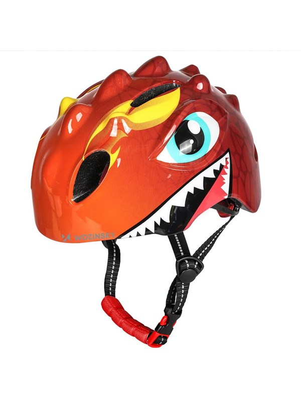 Wozinsky Children's Bicycle Helmet  Dragon Motif Light 50-54 cm - Red