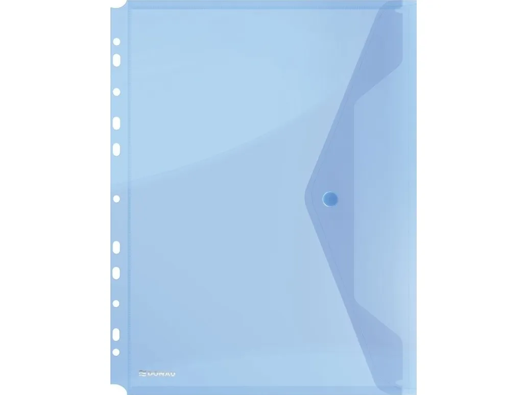 Donau dokumentmappe/dokumentomslag DONAU trykklås, PP, A4, 200 mikron, med europerforering, blå