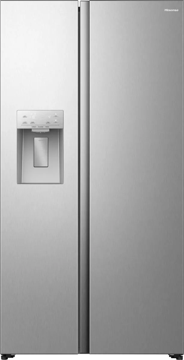 Hisense RS5P528STIE, Frittstående, Amerikansk dør, Grå, Rustfritt stål, 2 dører, Dør-på-dør, Berøringskontroll
