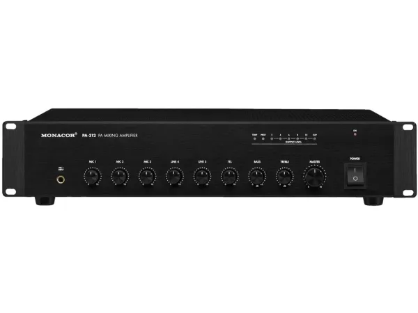Monacor PA-312, 1.0 kanaler, 0,5%, 80 dB, 50 - 16000 Hz, XLR / RCA, 6,3 mm