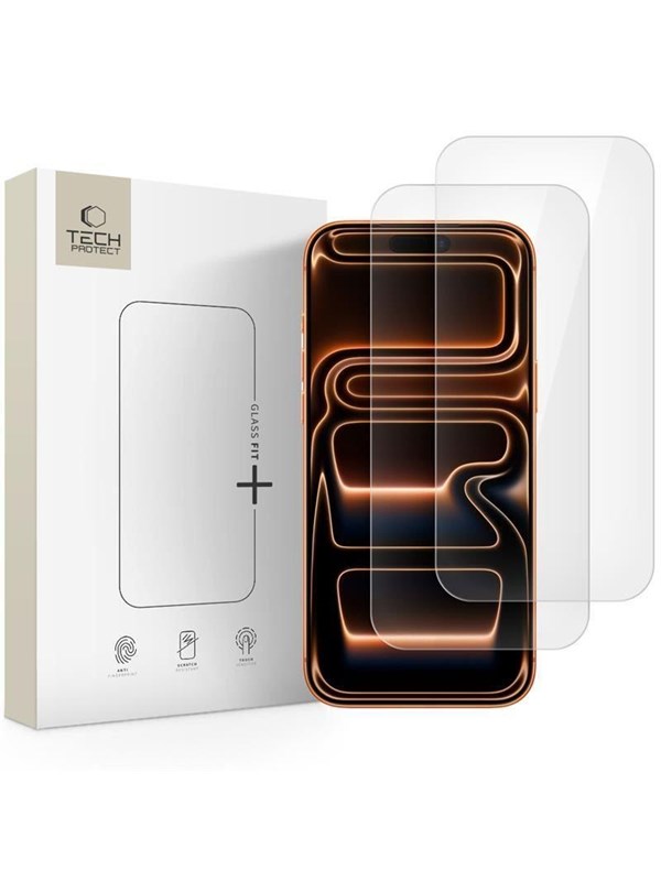 Tech-Protect  Glass Fit+ 2-pack Tempered Glass for iPhone 16 Pro / 17 / 17 Pro - Clear