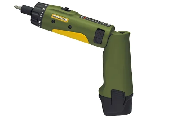 Proxxon 29 840, Elektrisk skrutrekker, Pistol/rett håndtak, 1/4, Sort, Grønn, Gult, 750 RPM, 250 RPM