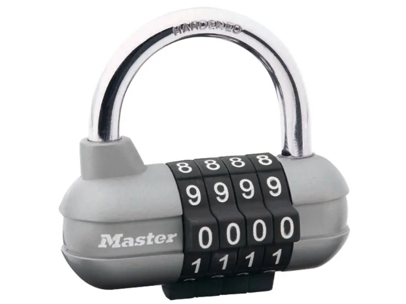 MASTER LOCK 1520EURD, Tradisjonell, Kombinasjonslås, Bruk av universalnøkkel mulig, Sort, Rustfritt stål, Metall, Herdet stål