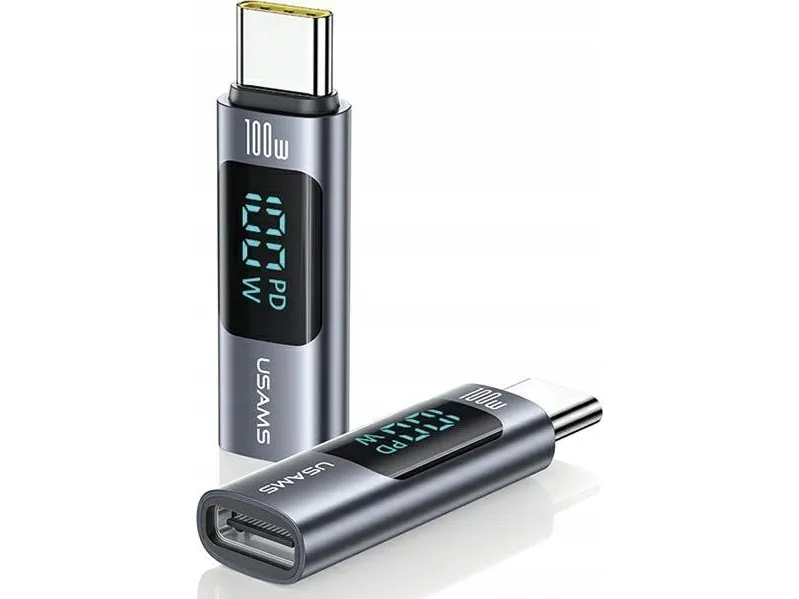 USAMS SJ682TC01 USB-C til USB-C-adapter grå