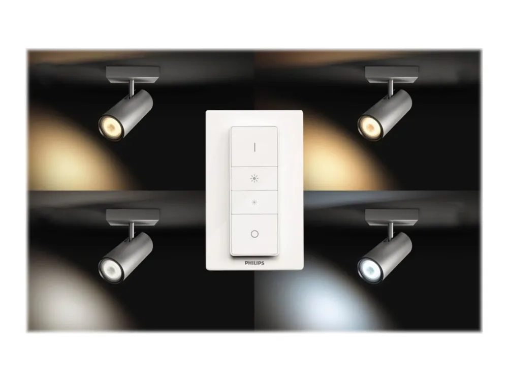 Philips Hue White ambiance Buratto - Lyskaster - LED-lyspære - GU10 (ekvivalent 50 W) - total: 5 W - klasse A - kjølig dagslys / varmt hvitt lys - 2200-6500 K - aluminium
