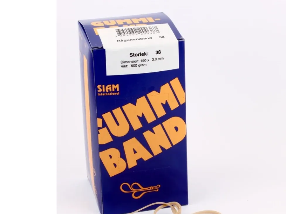 Gummibånd nr. 38 150x3,0mm natur (500g)