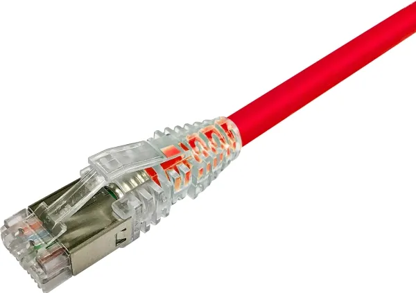 NETCONNECT Patchkabel kat 6A S/FTP PiMF, længde: 1,0 m farve: rød med LSZH kappe