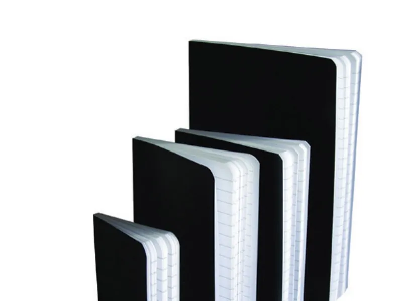 Notesbog, 48 blade, linjeret, 60 g/m2, HxB: 10,5 x 7,5 cm, sort