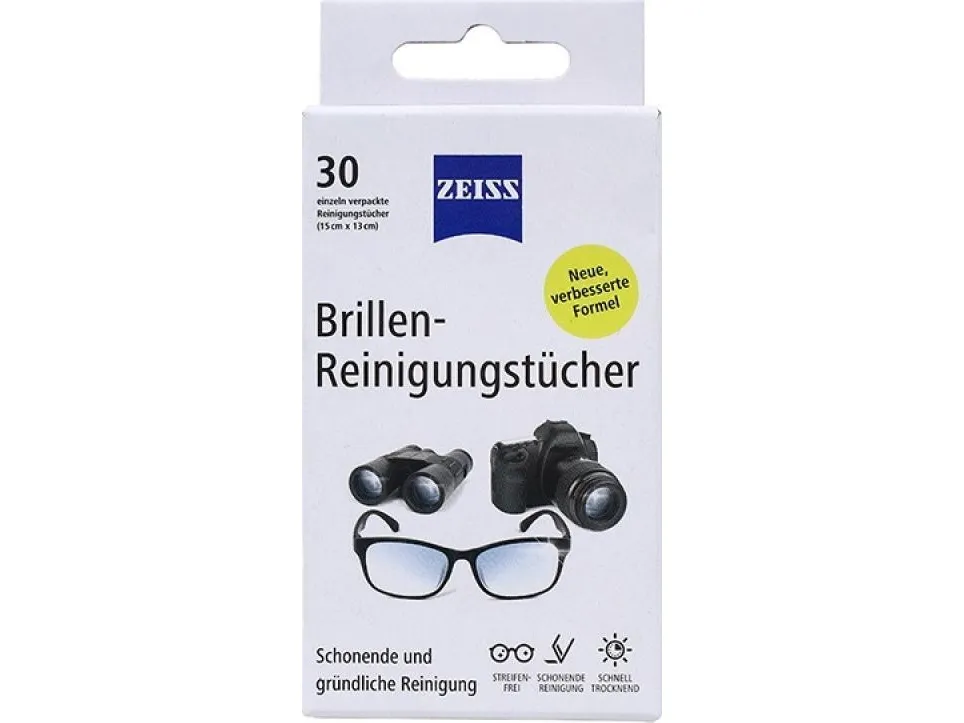 Zeiss rengjøringsservietter for briller og skjermer, 30 stk