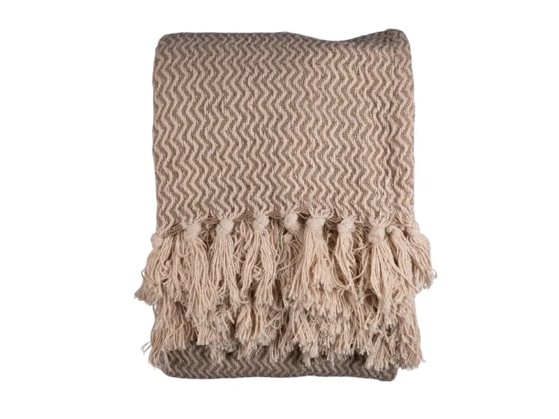 Det Gamle Apotek pledd, B130xL180cm, beige, 100% bomull, OEKO-TEX