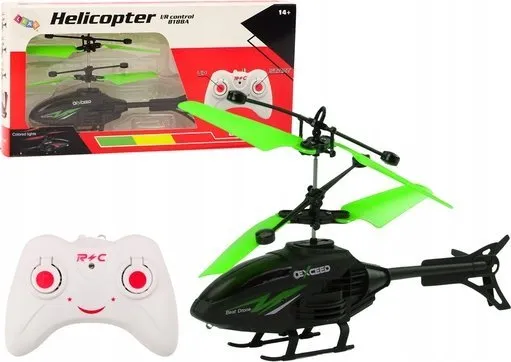 LeanToys RC-helikopter med fjernkontroll gyro grønn