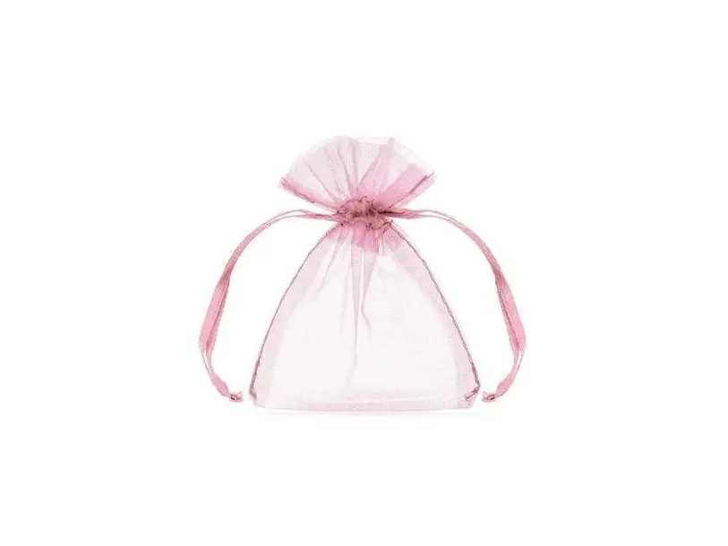 Lyserøde organza poser, 10 stk