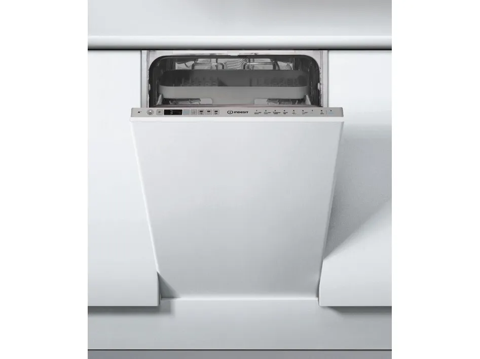 Indesit DSIO 3T224 CE - Oppvaskmaskin - innebygd - Nisje - bredde: 45 cm - dybde: 56 cm - høyde: 82 cm - sølv