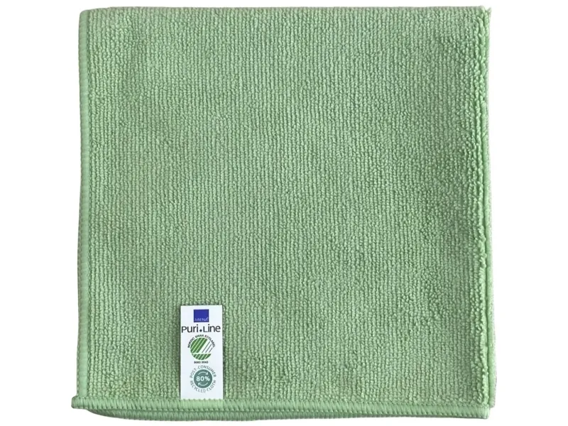 Rengjøringsklut, ABENA Puri-Line Basic, 32x32cm, grønn, mikrofiber, 80% resirkulert - (10 stk./pakning)