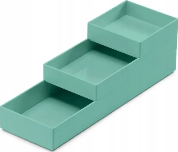 Moxom modulære oppbevaringsbokser Modular Tray, 250x80x55 mm, 3 stk., turkis