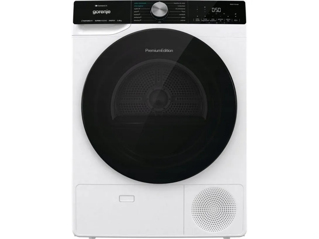 Gorenje kompakt tørketrommel DNS93/PL – 9 kg kapasitet, hvit