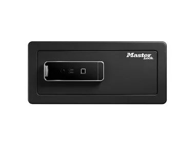MASTER LOCK LX110BEURHRO, Frittstående safe, Sort, Nøkler, Fingeravtrykksleser, 25,4 l, Gulv/vegg, Batteri