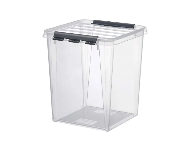 Plastkasse SmartStore, Classic transparent, 70L med låg , 720mm x 400mm x 410mm - (39 stk.)