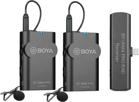 BOYA BY-WM4 PRO-K4 2.4G Wireless Microphone For Ios Devices 2 TX+1 RX
