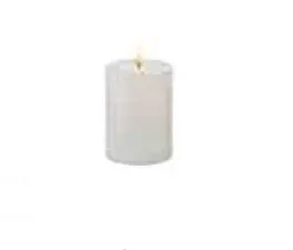 Sirius Sille Genopladelig Bloklys Hvid - Ø 7,5 cm - H 10 cm