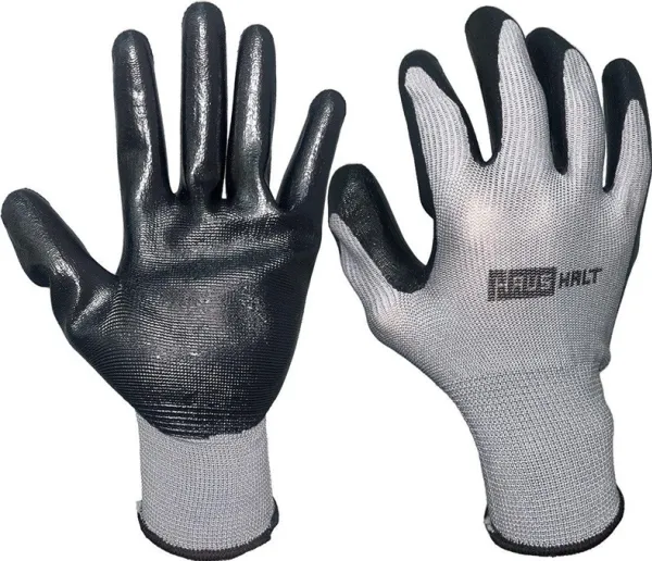 Arbeidshansker polyester svart nitril GN41HB M