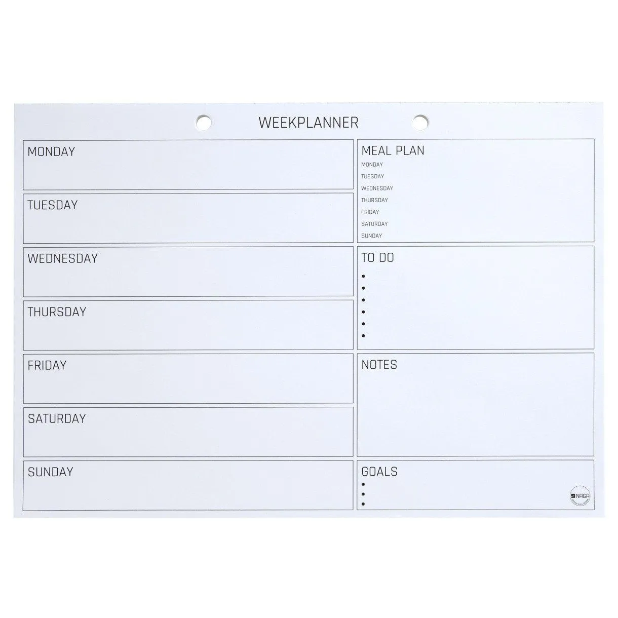 Ugeplan A4 med 52 ark