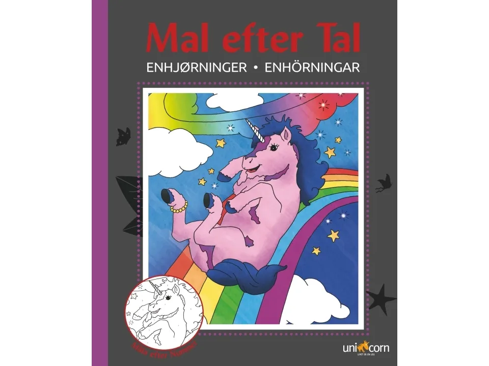 Mal Efter Tal - Enhjørninger ( paint by numbers) | Språk: Dansk