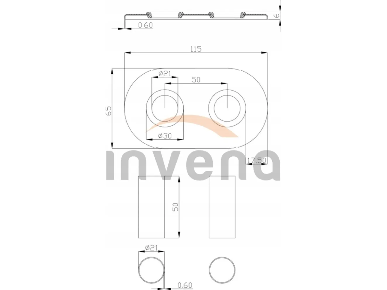 Invena INVENA ROSETTER FOR DUOPLEKS HVIT