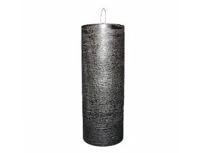 LED bloklys 7.5x20 cm med  3D flamme Sort,1 stk