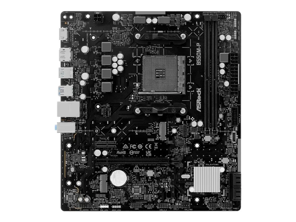 ASRock - Hovedkort - micro ATX - Socket AM4 - AMD B550 Chipset - USB 3.2 Gen 1 - innbygd grafikk (CPU kreves) - HD-lyd (8-kanalers)