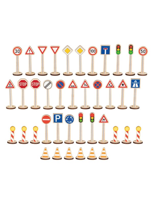 Goki Wooden Traffic Sign Set - 40pcs.
