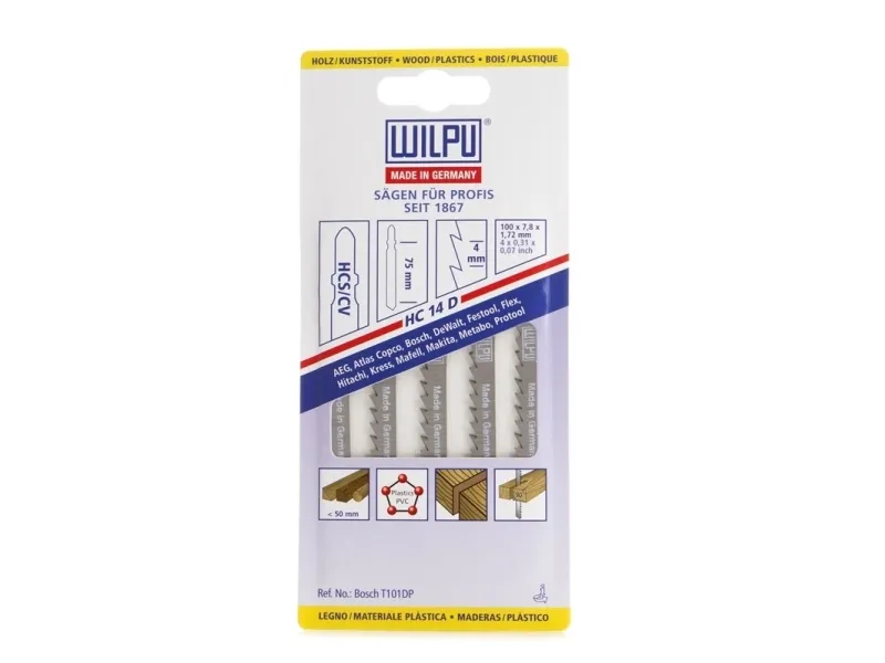 Wilpu stikksagblad for tre og plast (5 stk) HC 14 D WILPU