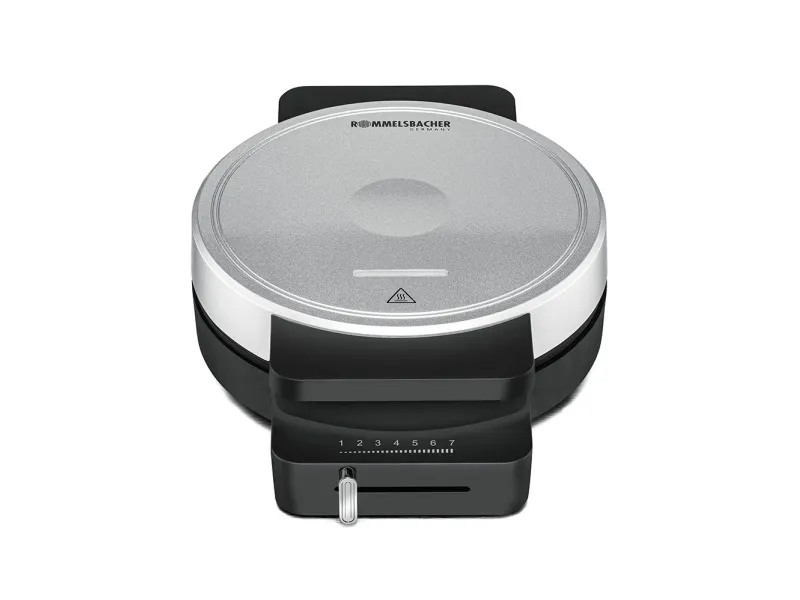 Rommelsbacher WA 850, 1 vafler, Sirkel, Hjerte (form), Svart, Sølv, 17,5 cm, Plast, 850 W