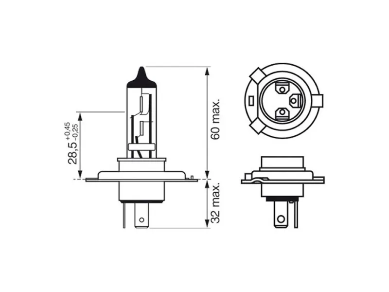 Bosch Ultra White pære H4 60/55W 12V 4200K