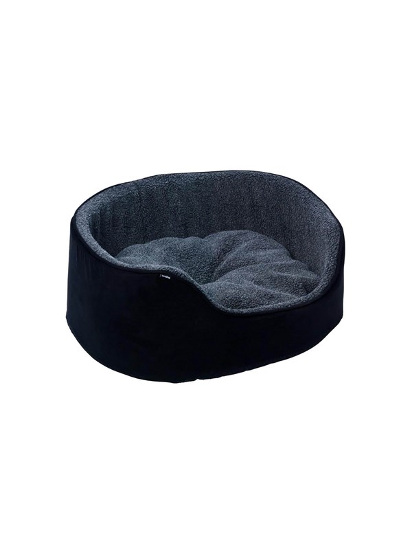 Dogman Pet Bed Sherpa High Rim Black Small 50x43x21cm