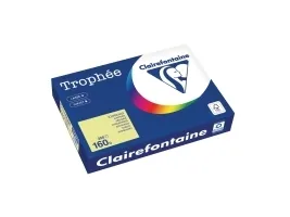 Farvet papir, Clairefontaine Trophée, A4, 160 g/m2, citrongul, pakke med 250 stk
