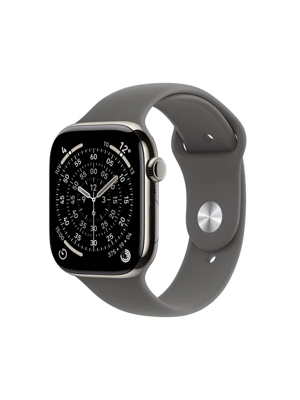 Apple Watch Series 11 GPS + Cellular 46mm Natural Titanium Case with Stone Grey Sport Band - M/L
