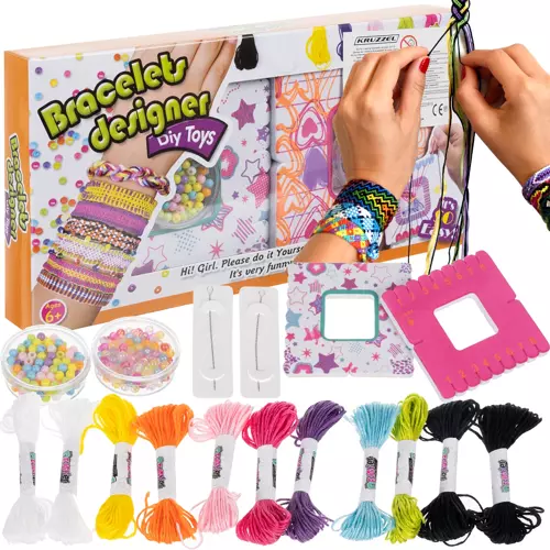 Armbåndssett for Barn med Perler og Tråd - Smykkepyssel