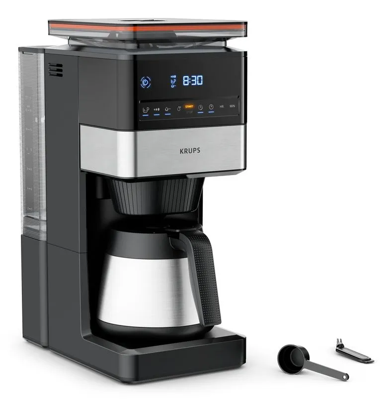 Krups Grind Aroma XL KT8428, Kaffebrygger (drypp), Kaffe bønner, Innebygd kaffekvern, 1000 W, Svart, Rustfritt stål